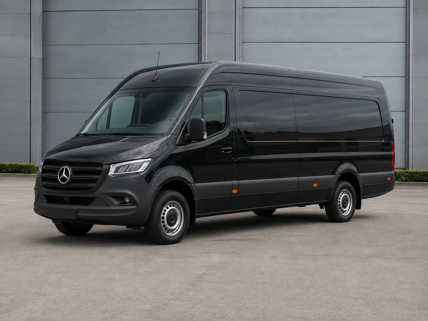 Schwarzer Mercedes-Benz Sprinter lang als Servicefahrzeug