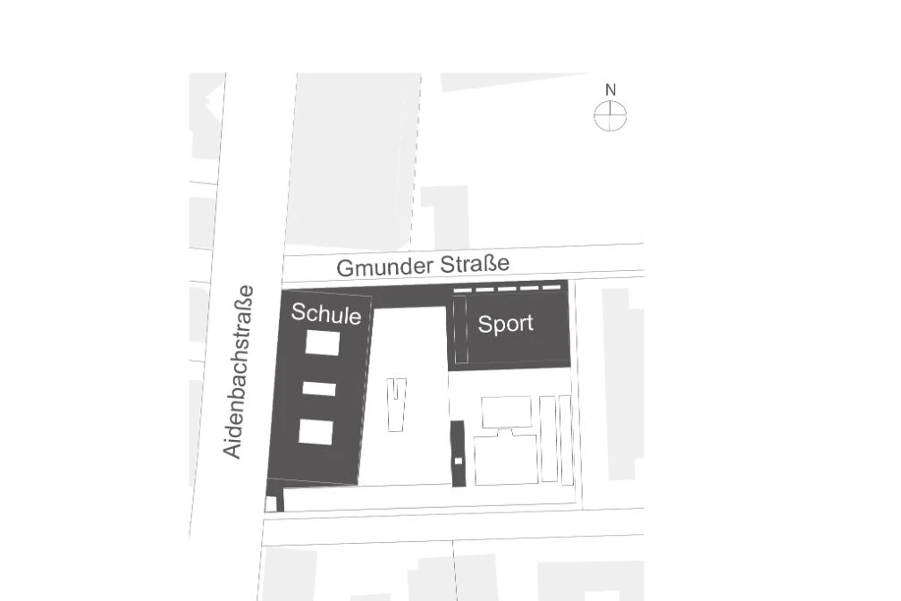 Lageplan Gymnasium Gmunder Straße München